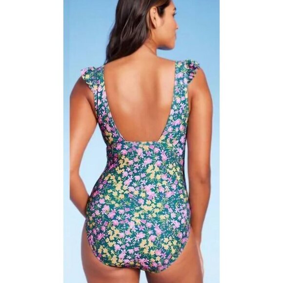 Kona Sol High Coverage Multicolored One Piece Women's Swimsuit Size S - Picture 3 of 11